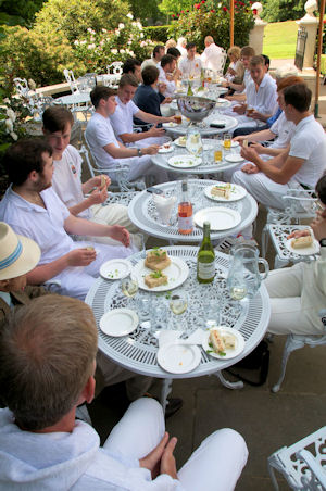 Oxford, Cambridge and Hurlingham members mix over lunch. Photo: Dave Spicer